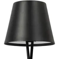 LINDBY LED oppladbar bordlampe Janea CROSS, svart, metall