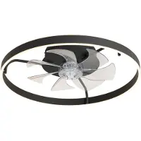 QAZQA Takvifte svart 70 cm inkl. LED dimbar med fjernkontroll - Maddy