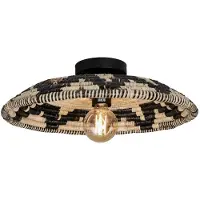 Good&Mojo taklampe Andros, svart/natur, Ø 45 cm