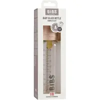 BIBS Babyflaske - Glass - Slow Flow - 225 ml - Naturgummi - Blus - - OneSize - Babyflaske
