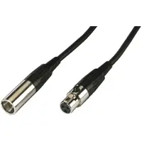Monacor MCM-500/SW, mini XLR (3-pin), Hankjønn, mini XLR (3-pin), Hunkjønn, 5 m, Sort