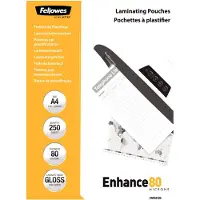 Fellowes Laminating Pouches - 80 mikroner - 250-pack - glanset - 216 x 303 mm lamineringspunger