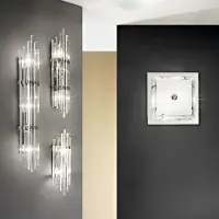AUSTROLUX BY KOLARZ vegglampe Ontario, 41 cm, kromfarget, glass