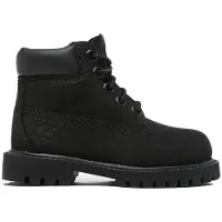 Timberland unisex for kids. TB1128070011 Premium 6 Inch Lace Up Leather Boot Black (25), Flat, Laces, Casual, Outdoor, children's fashion