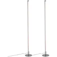 QAZQA Sett med 2 moderne gulvlamper LED krom - Line-up