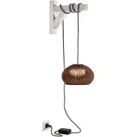Bover LED-hengelampe Garota, støpsel grafittbrun/brun