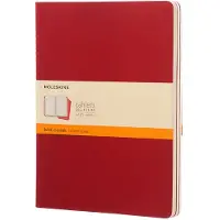 Moleskine Ruled Cahier Xl - Red Cover (3 Set)