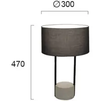 VIOKEF Bordlampe Allegro med tekstilskjerm, grå