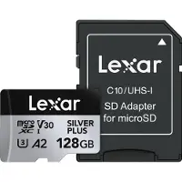Lexar SILVER PLUS microSDXC-kort 128 GB LMSSIPL128G-BNANG UHS-I U3 A2 V30