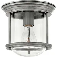 Quintiesse Hadrian Mini utendørs taklampe, antik nikkel/klar