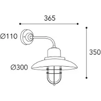 MORETTI Patio Cage 3303 vegglampe antikk messing/klar