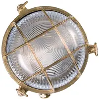 MORETTI Utendørs vegglampe Tortuga i messing, klart glass