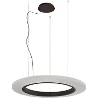 Bover LED-hengelampe Roda S/90, brun/hvit, Ø 90 cm, TRIAC