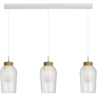 Mantra-Iluminacion Nora hengelampe, hvit, transparent, 3 lyskilder, glass