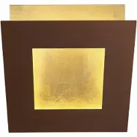 Mantra-Iluminacion LED-vegglampe Dalia, corten/gull, 22 x 22 cm, aluminium