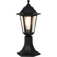 QAZQA Klassisk utendørs gulvlampe sort 42,2 cm IP44 - New Haven