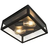 QAZQA Industriell smart utendørs taklampe svart inkl. 2 WiFi ST64 - Rotterdam