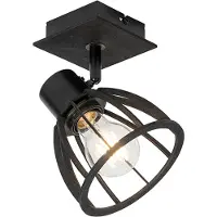 QAZQA Industriell vegglampe sort - Fotu