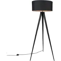 QAZQA Smart gulvlampe sort med sort skjerm inkl. Wifi A60 - Ilse