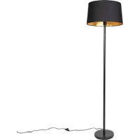 QAZQA Smart gulvlampe svart med svart skjerm 45 cm inkl. Wifi A60 - Simplo