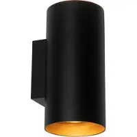 QAZQA Smart vegglampe svart med gull 2-lys inkl. Wifi GU10 - Sab