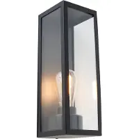 QAZQA Smart utendørs vegglampe sort med glass inkl. WiFi ST64 - Rotterdam Long