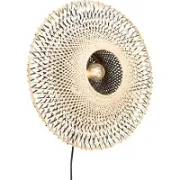 QAZQA Smart vegglampe bambus 50 cm med plugg inkl. Wifi A60 - Rina
