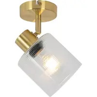 QAZQA Art Deco takspot gull med glass justerbar - Laura