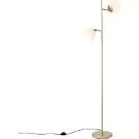 QAZQA Smart gulvlampe gull med frostfarget glass inkl. 2 Wifi P45 - Pallon
