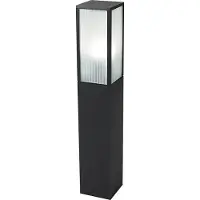 QAZQA Smart utendørs gulvlampe svart med ribbet glass 80 cm inkl. WiFi A60 - Charlois