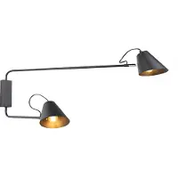 QAZQA Smart moderne vegglampe svart 2 lys justerbar inkl. WiFi A60 - Lune