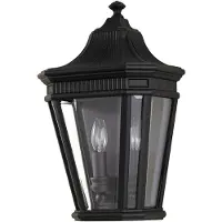 FEISS Cotswold Lane utendørs vegglampe svart halvlykt