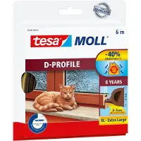 TESA Sealing tape , 9 x 7 mm., 6 m (D profile)