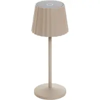 LINDBY LED-batteridrevet bordlampe Esali, beige, metall, IP65