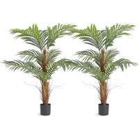 Vevor kunstig palmetre, 1,2 meter høy kunstig plante, sikkert PE-materiale og veltebeskyttelse, lettstelt plante, naturtro grønt kunstig tre for hjemmekontor, lagerdekor innendørs utendørs
