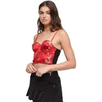 Superdry Satin Brocade Crop Corset Ermeløs Topp