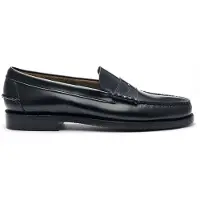 Sebago for man. 7000300 Classic Leather Moccasins black (44 W), Flat, None, Casual, Party