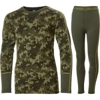 Helly Hansen Jr Graphic Lifa Merino Set Utility Green (128 / 8 år)