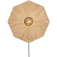 Good&Mojo vegglampe Panama, natur, Ø 45 cm, stikkontakt
