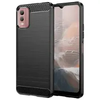 Mtp Products Nokia C32 Børstet TPU Deksel - Karbonfiber - Svart
