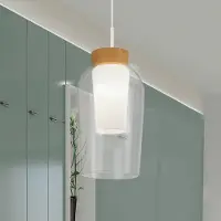 Mantra-Iluminacion Nora hengelampe, 1 lyskilde, hvit, transparent, glass