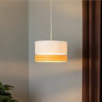 Duolla Hengelampe Levo, ask/ekru, Ø 40 cm