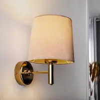 Argon Vegglampe Polo, beige/mørk messing