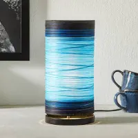 WORU Bordlampe Julie viklet inn med tråder, blå