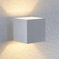 LINDBY Mirza aluminium-vegglampe, kantet, hvit