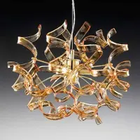 METALLUX Flott hengelampe AMBER, 40 cm i diameter