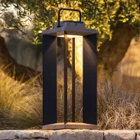 LES JARDINS Solcellelykt Teckalu, aluminium svart, 65,5 cm