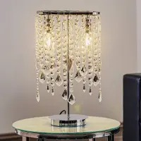 ONLI Bordlampe Laila med krystallhengsel, 2 lyskilder