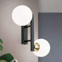 Orion Vegglampe Snowwhite med glasskuler, svart