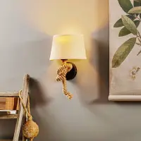 ONLI Vegglampe Corda med tekstilskjerm og tau-dekor